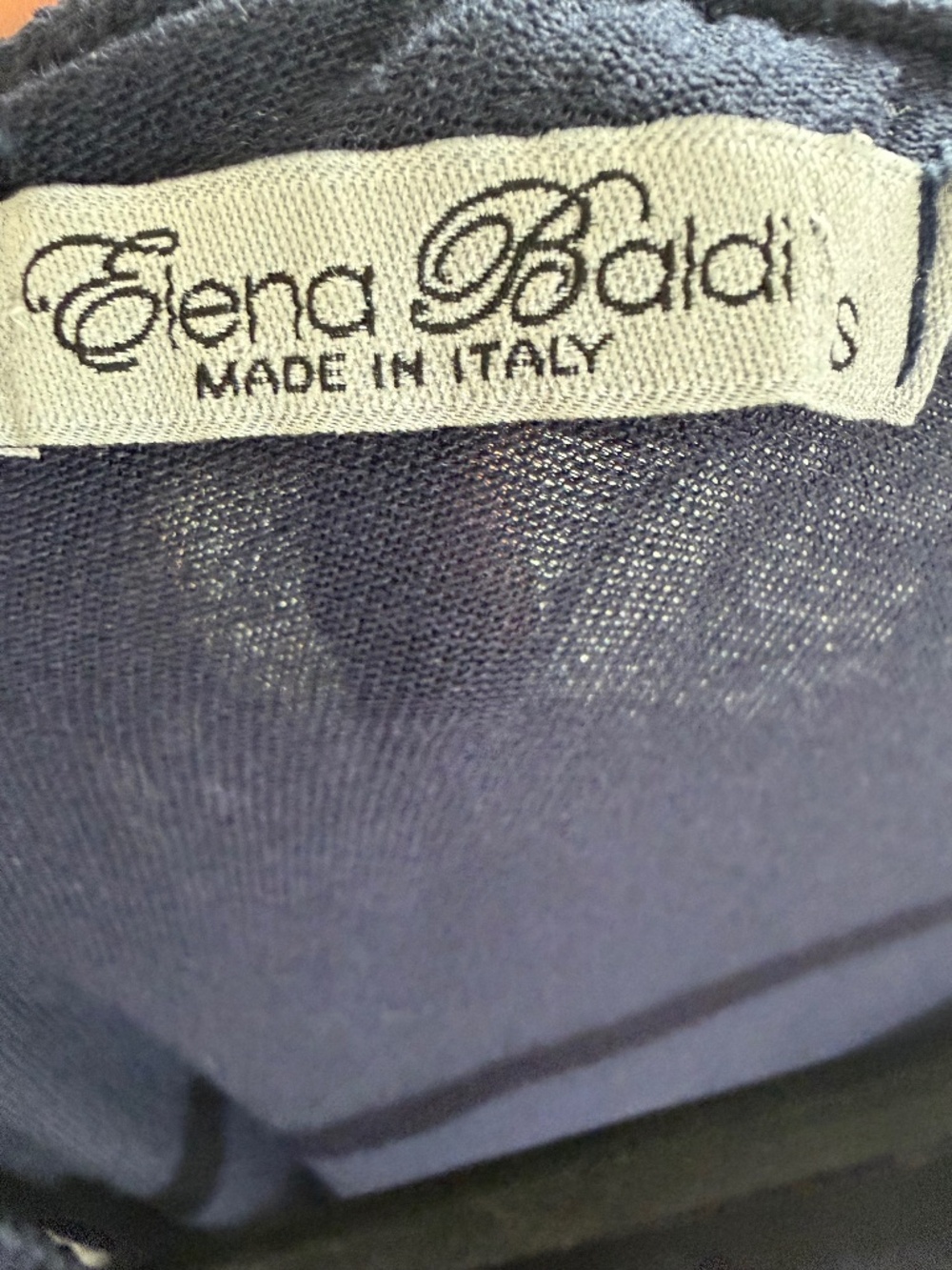 Elena Baldi v oversized small midnight blue silk blend embroidered tunic top - Picture 6 of 7